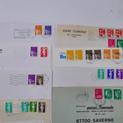 France lot de 150 oblitérations spéciales sur lettres, documents.