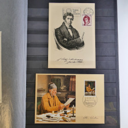 Suisse lot de timbres essais et divers oblitérations en un album.