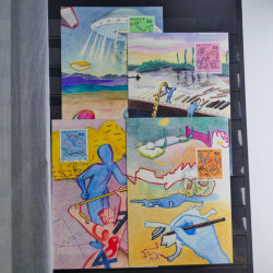 Suisse lot de timbres essais et divers oblitérations en un album.