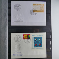 Suisse lot de timbres essais et divers oblitérations en un album.