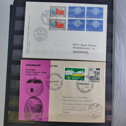 Suisse lot de timbres essais et divers oblitérations en un album.