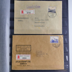 Suisse lot de timbres essais et divers oblitérations en un album.