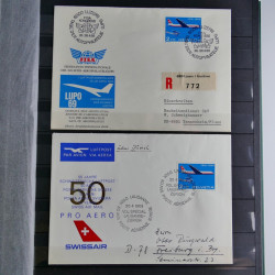 Suisse lot de timbres essais et divers oblitérations en un album.