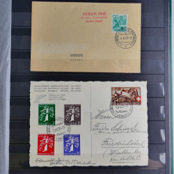 Suisse lot de timbres essais et divers oblitérations en un album.