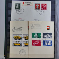 Suisse lot de timbres essais et divers oblitérations en un album.