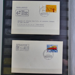 Suisse lot de timbres essais et divers oblitérations en un album.