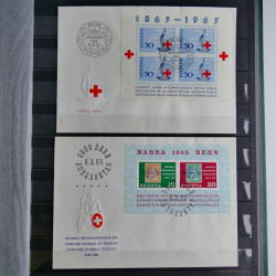 Suisse lot de timbres essais et divers oblitérations en un album.