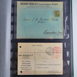Suisse lot de timbres essais et divers oblitérations en un album.
