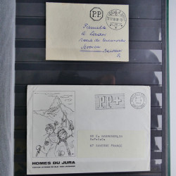 Suisse lot de timbres essais et divers oblitérations en un album.