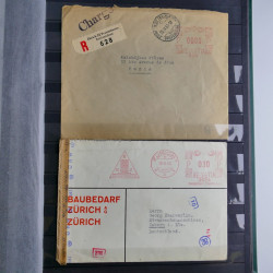 Suisse lot de timbres essais et divers oblitérations en un album.