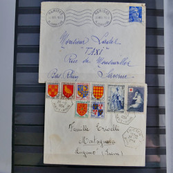 France lot de 95 marques postales du 20ème siècle en un album.