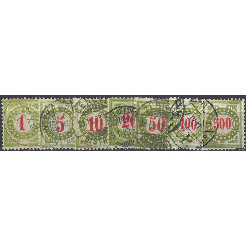 Suisse timbres taxe N°28-35 série oblitéré.