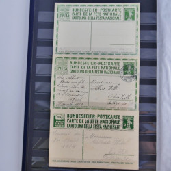 Suisse ensemble d'entiers postaux neuf et oblitérés en un album.