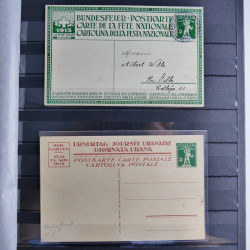 Suisse ensemble d'entiers postaux neuf et oblitérés en un album.