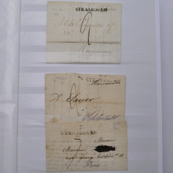 Lot de +150 marques postales Alsace période classique en un album.