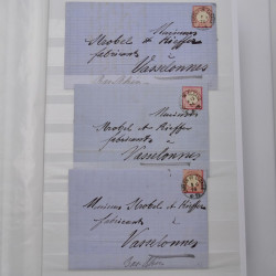 Lot de +150 marques postales Alsace période classique en un album.