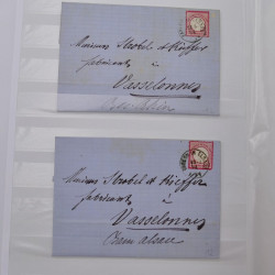 Lot de +150 marques postales Alsace période classique en un album.