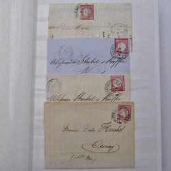 Lot de 75 marques postales Strasbourg période classique en un album.