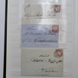 Lot de 75 marques postales Strasbourg période classique en un album.