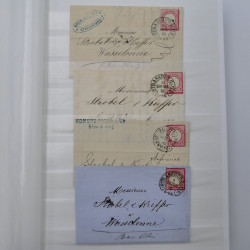 Lot de 75 marques postales Strasbourg période classique en un album.