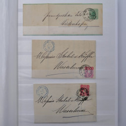 Lot de 75 marques postales Strasbourg période classique en un album.