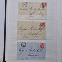 Lot de 75 marques postales Strasbourg période classique en un album.