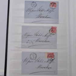 Lot de 75 marques postales Strasbourg période classique en un album.