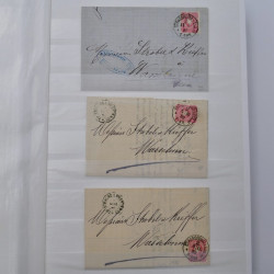 Lot de 75 marques postales Strasbourg période classique en un album.