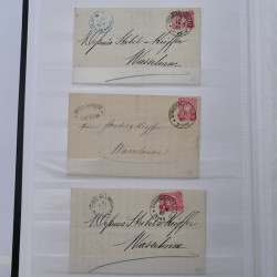 Lot de 75 marques postales Strasbourg période classique en un album.