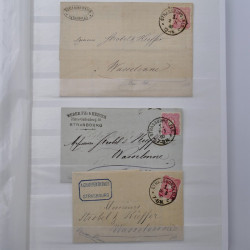 Lot de 75 marques postales Strasbourg période classique en un album.