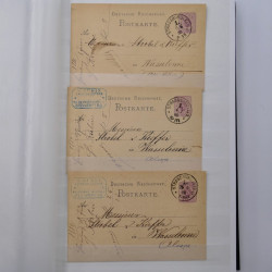 Lot de 75 marques postales Strasbourg période classique en un album.