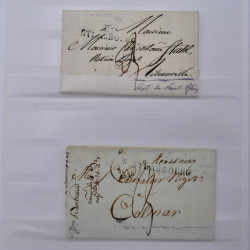 Lot de 75 marques postales Strasbourg période classique en un album.