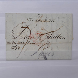 Lot de 75 marques postales Strasbourg période classique en un album.