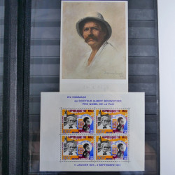 Collection timbres, commémoratifs Albert Schweitzer en un album.