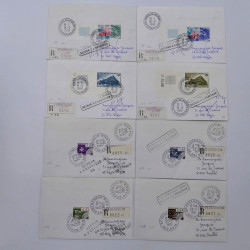 Lot de 38 lettres recommandées avec timbres non dentelés de France.