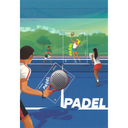 Feuillet de 2 timbres Le padel neuf**.