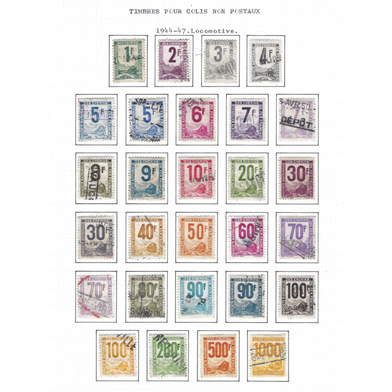 France lot de timbres colis postaux oblitérés entre 1944-1960.