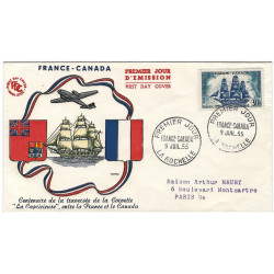 France-Canada timbre de France N°1035 oblitéré sur enveloppe FDC.