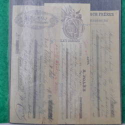 France Alsace lot de 75 documents fiscaux 1897-1913 avec timbres.