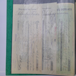 France Alsace lot de 75 documents fiscaux 1897-1913 avec timbres.