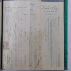 France Alsace lot de 75 documents fiscaux 1897-1913 avec timbres.