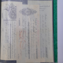 France Alsace lot de 75 documents fiscaux 1897-1913 avec timbres.