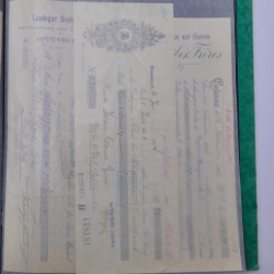 France Alsace lot de 75 documents fiscaux 1897-1913 avec timbres.