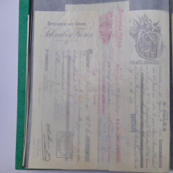 France Alsace lot de 75 documents fiscaux 1897-1913 avec timbres.