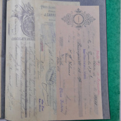 France Alsace lot de 75 documents fiscaux 1897-1913 avec timbres.