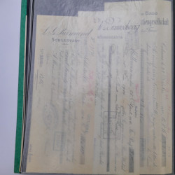 France Alsace lot de 75 documents fiscaux 1897-1913 avec timbres.