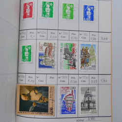 France lot de +2500 timbres 1860-2001 en 16 carnet à choix.