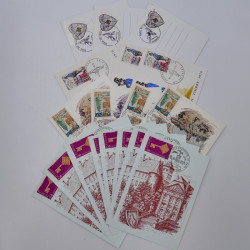 France lot d'entiers postaux et divers cachets pour revente en une boite.