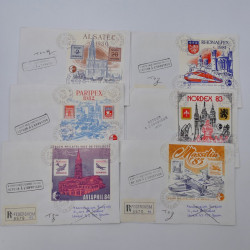 France lot d'entiers postaux et divers cachets pour revente en une boite.