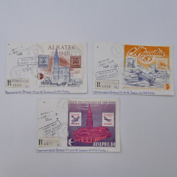 France lot d'entiers postaux et divers cachets pour revente en une boite.